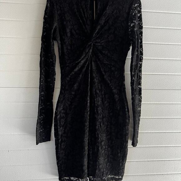 Black lace dress, armpit to armpit is 16”,  XS women's stretchy - Picture 2 of 11